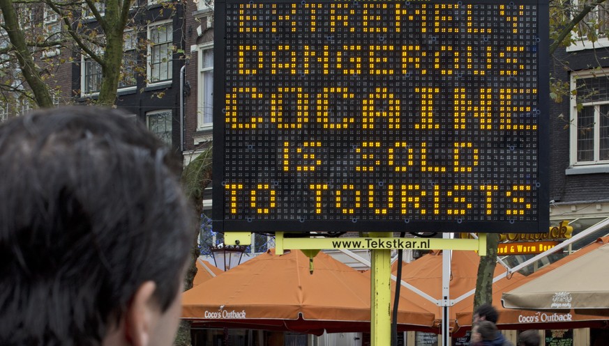 Gefährliches weisses Heroin: Warntafel in Amsterdam.