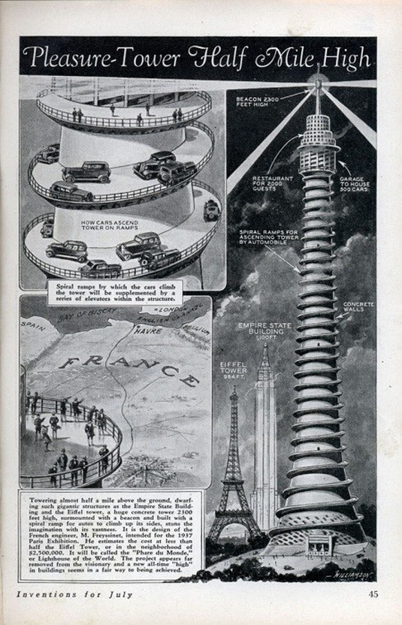 Entwurf des Phare du Monde von Eugène Freyssinet für die Expo 1937 in Paris.
https://archimaps.tumblr.com/post/177991106647/the-phare-du-monde-tower-proposed-for-the-1937