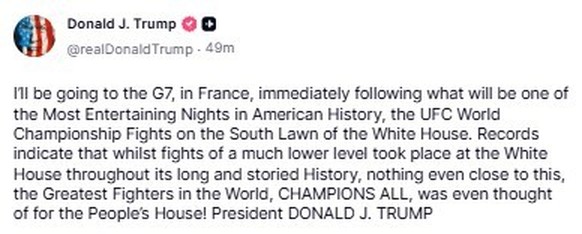 Vor dem Gipfel veranstaltet der «Potus» einen UFC-Kampf im weissen Haus.