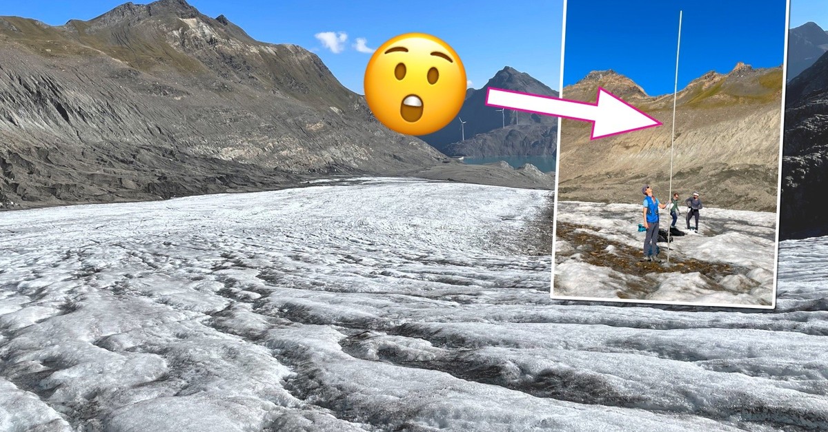Diese Stange zeigt eindrücklich, dass in den Schweizer Bergen etwas gar nicht stimmt