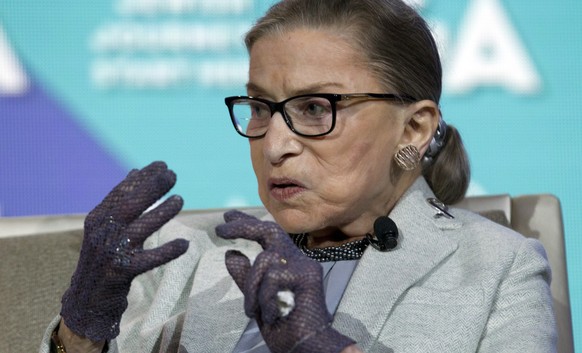 Supreme Court Associate Justice Ruth Bader Ginsburg speaks at The Jewish Federations of American conference in Washington, Monday, Nov. 14, 2016. ( AP Photo/Jose Luis Magana)