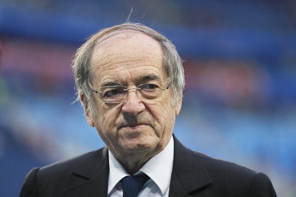 epa10494941 (FILE) - Noel Le Graet, President of the French Football Federation (FFF), prior to the FIFA World Cup 2018 semi final soccer match between France and Belgium in St.Petersburg, Russia, 10  ...