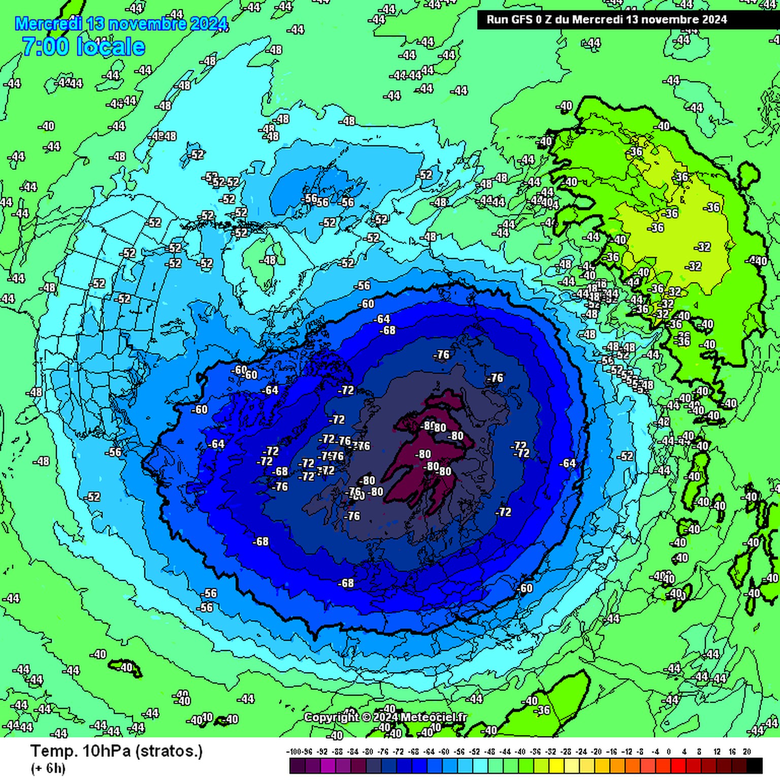Polarwirbel am 13. November 2024
