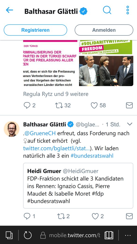 FDP schickt Dreierticket ins Rennen um den BundesratssitzÂ â der Entscheid fÃ¤llt knapp aus
Da ist der GlÃ¤ttli sehr erfreut dass die FDP seiner Forderung nachgekommen ist.ð¤
#selbstÃ¼berschÃ¤tzu ...