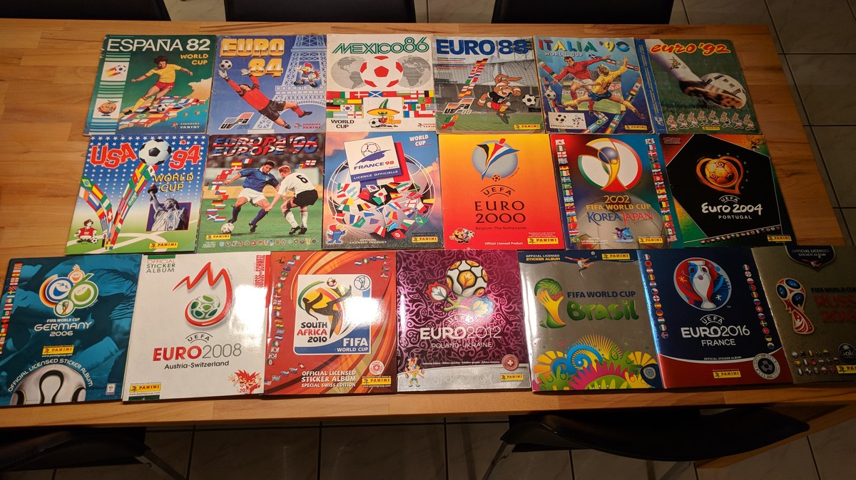 Die bislang 19 Panini-Alben unseres Autors.