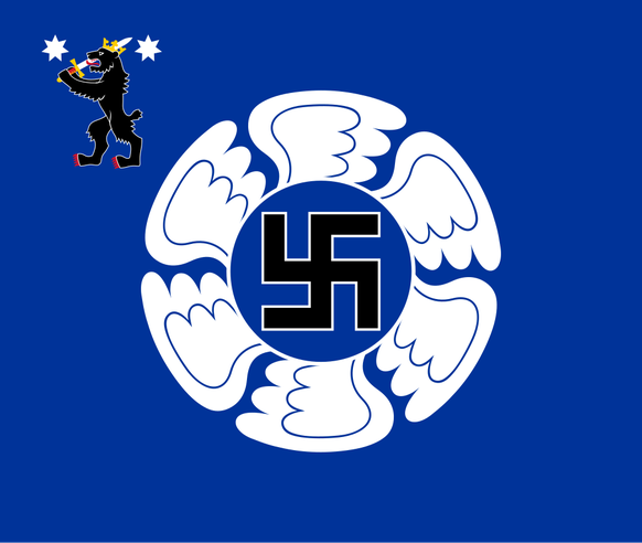 Die Flagge der finnischen Luftwaffe.