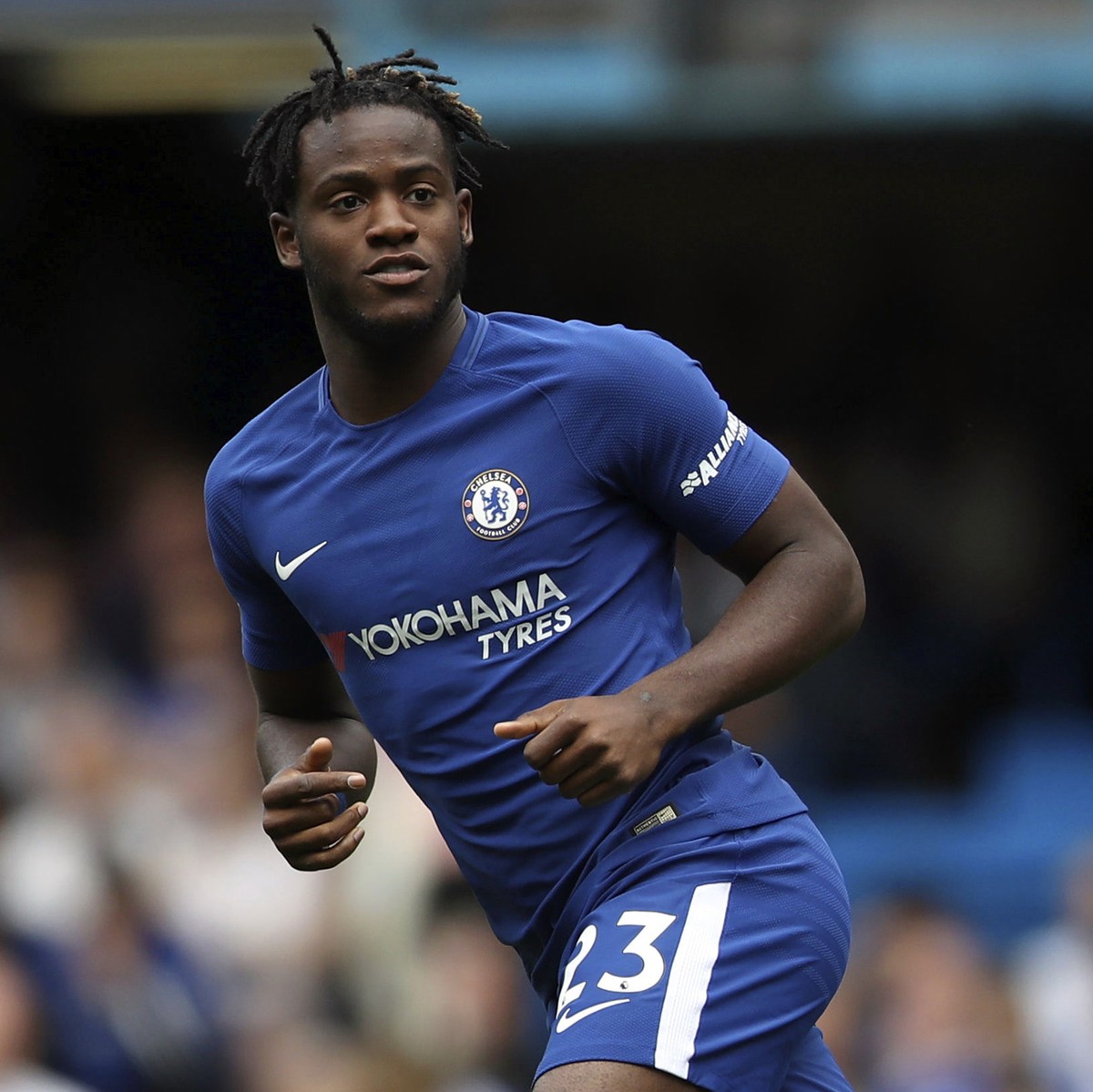 FILE - In this Aug. 12, 2017 file photo, Chelsea's Michy Batshuayi in action. Chelsea striker Michy Batshuayi has joined Valencia on a season-long loan it was reported on Friday, Aug. 10, 2018. T ...