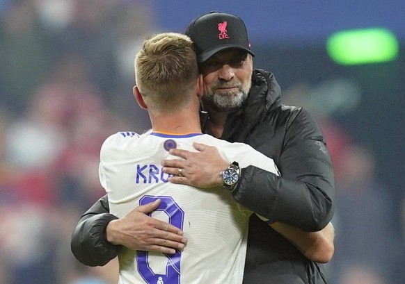 FRA: Liverpool FC - Real Madrid. UEFA Champions League. Final. Toni Kroos of Real Madrid and Liverpool FC head coach Jurgen Klopp during the UEFA Champions League Final match between Liverpool FC and  ...