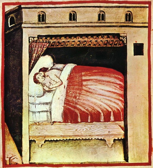 Der einzig legitime Koitus: die Missionarsstellung. Das Bild stammt aus einem Gesundheitslehrbuch aus dem 14. Jahrhundert («Tacuinum sanitatis»).