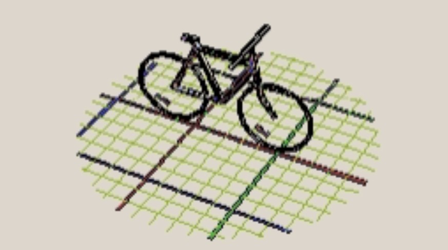 Das virtuelle Velo, das für die schöne Zeichnung von oben verantwortlich ist.