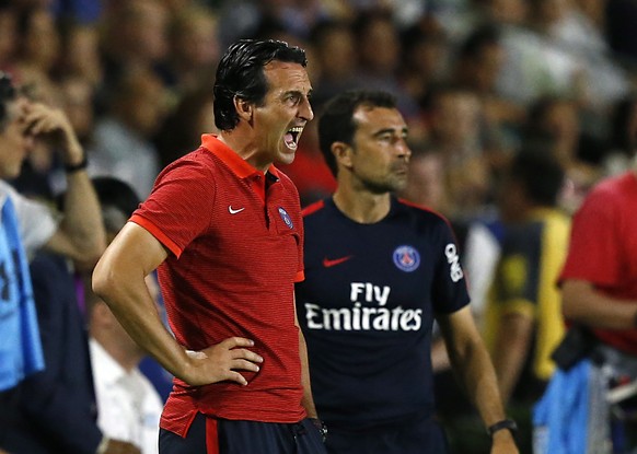 Football - Paris St Germain v Leicester City - International Champions Cup - StubHub Center, Carson, California - 30/7/16
Paris St Germain&#039;s manager Unai Emery reacts
Reuters / Mario Anzuoni
L ...