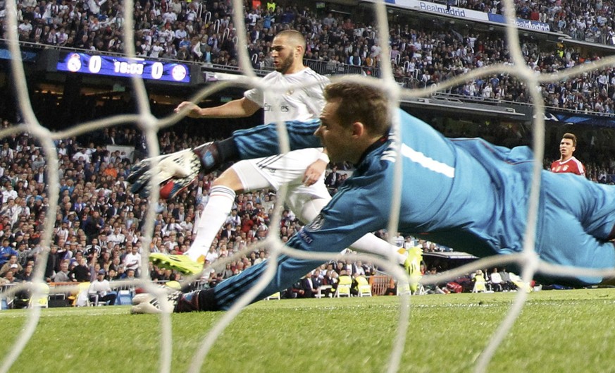 Die Entscheidung: Karim Benzema bezwingt Manuel Neuer in der 19. Miunute zum 1:0.&nbsp;