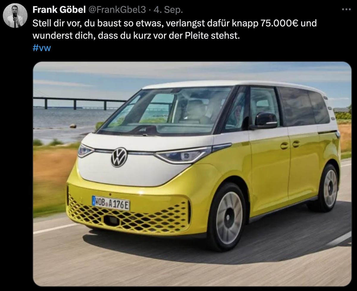 Tweet zum Elektro-Bulli ID.Buzz von VW