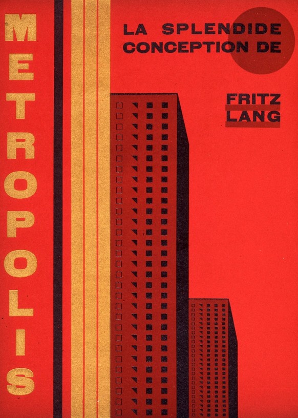 Cinema affiche La splendide conception de Fritz LANG 1890-1976 . Projet d affiche de 1928 par G. SERRE pour le film METROPOLIS. Credit : Collection KHARBINE-TAPABOR. *** Cinema displays The splendid d ...