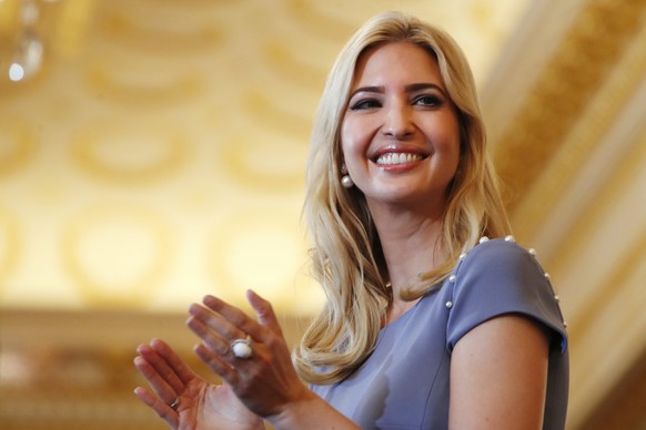 FILE - In this June 27, 2017, photo, Ivanka Trump applauds during the 2017 Trafficking in Persons Report release at the State Department in Washington. Ivanka Trump has been vocal in using her White H ...