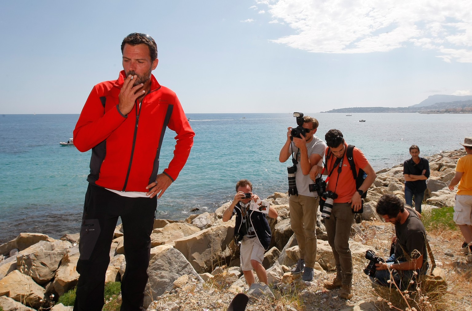 Kerviel am Samstag an der italienisch-französischen Grenze.