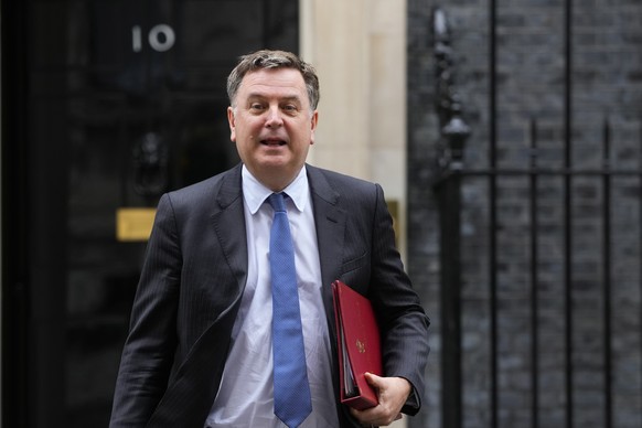 FILE - Britain&#039;s Secretary of State for Work and Pensions, Mel Stride leaves after a cabinet meeting in Downing Street in London, March 19, 2024. (AP Photo/Kirsty Wigglesworth, File)