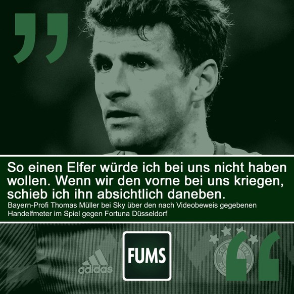 Nach Elfmeter für die Bayern im Pokal: DFB spricht von Fehlentscheidung
Thomas Müller Gestern im Interview: Das war ein klarer Elfmeter... Sorry, aber da kann es keine zwei Meinungen geben. Die Bayern ...