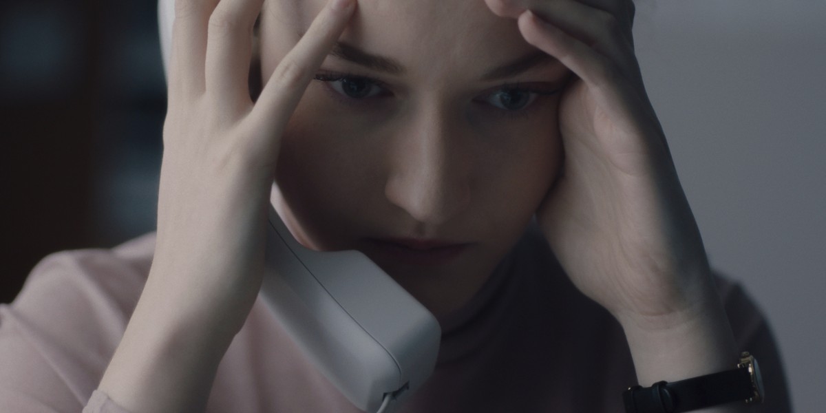 This image released by Bleecker Street shows Julia Garner in a scene from "The Assistant." (Ty Johnson/Bleecker Street via