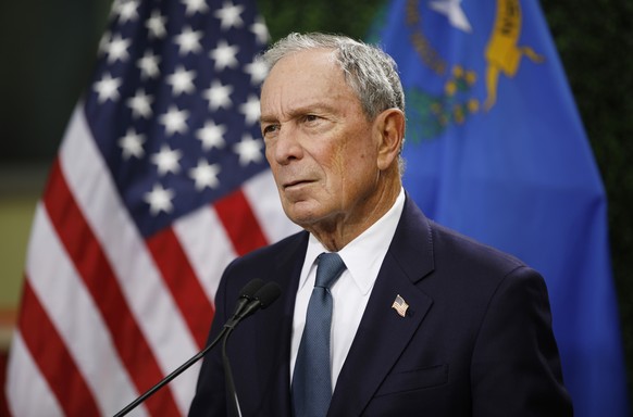 FILE - In this Feb. 26, 2019, file photo, former New York City Mayor Michael Bloomberg speaks at a news conference at a gun control advocacy event in Las Vegas. TennesseeÄôs top election officials sa ...