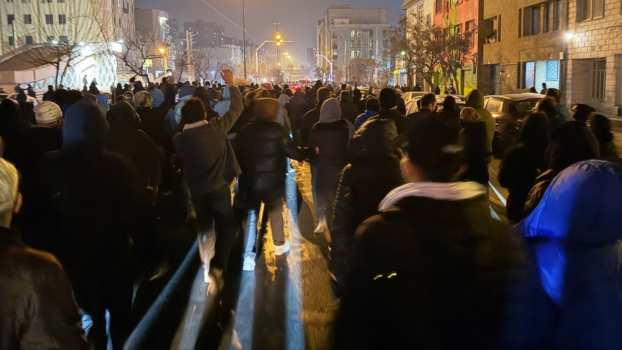 Iranians attend an anti-government protest in Tehran, Iran, Thursday, Jan. 8, 2026.(AP Photo)