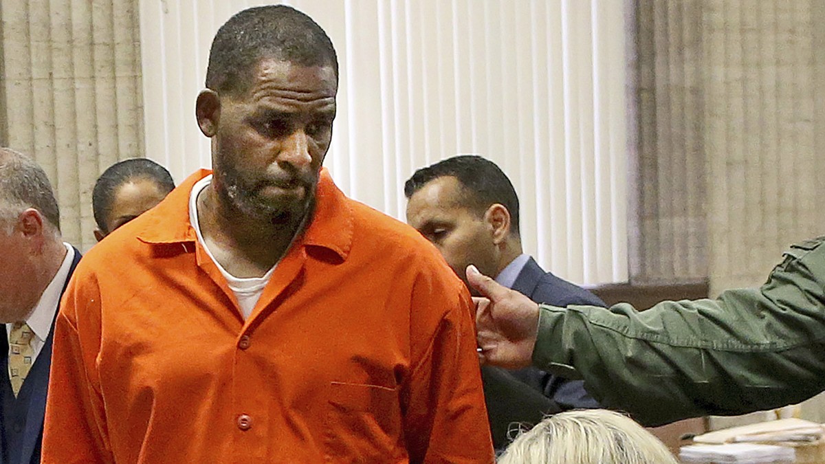 FILE - R. Kelly turns to exit during a hearing at the Leighton Criminal Court building, in Chicago, Sept. 17, 2019. R&amp;B legend R. Kelly is entering another phase of his well-publicized downward sp ...