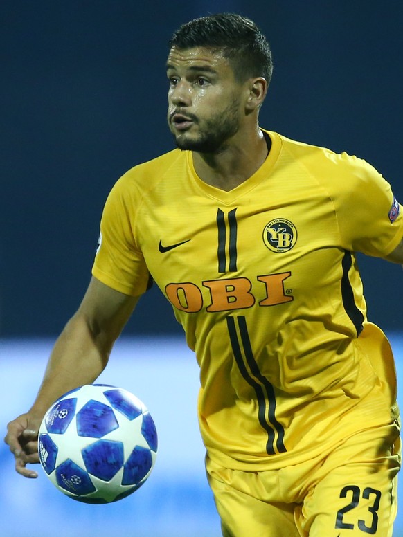 YBs Loris Benito during the UEFA Champions League football 2nd leg playoff match between GNK Dinamo Zagreb from Croatia and BSC Young Boys from Switzerland, in the Stadion Maksimir, in Zagreb, Croatia ...