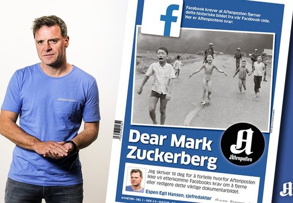 Chefredaktor Espen Egil Hansen wehrt sich gegen Zensur bei Facebook.