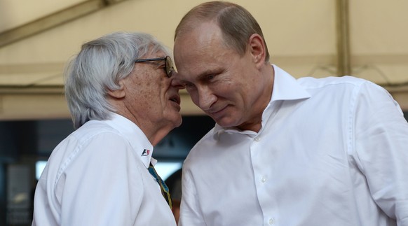 Umstrittene Führer: F1-Boss Ecclestone (links) mit dem russischen Präsidenten Putin beim GP in Sotschi im letzten Oktober.