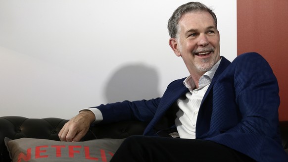 FILE - In this Feb. 28, 2017, file photo, Netflix Founder and CEO Reed Hastings smiles during an interview in Barcelona, Spain. Hastings and his wife, Patty Quillin, are donating $120 million toward s ...