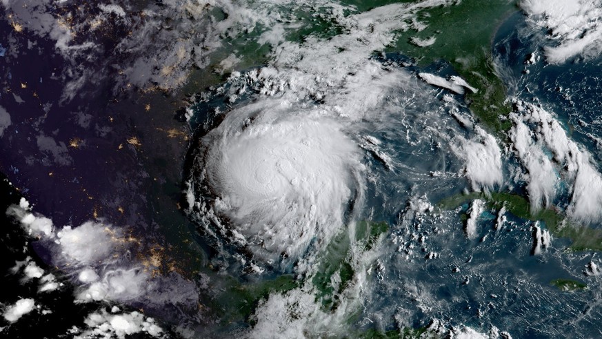 epa06161317 A handout photo made available by The National Oceanic and Atmospheric Administration (NOAA) showing A GOES-16 captured geocolor image of Tropical Storm Harvey, which is now a husrricane,  ...