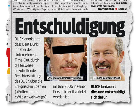 So entschuldigte sich der «Blick».&nbsp;