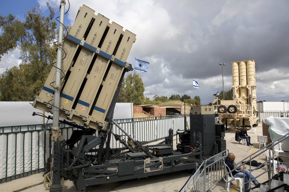 Israeli Air Defense Systems are seen during a ceremony inaugurating a joint U.S.-Israeli missile interceptor at the Hatzor Air Base, Israel. Sunday, April 2, 2017. David's Sling, meant to counter ...