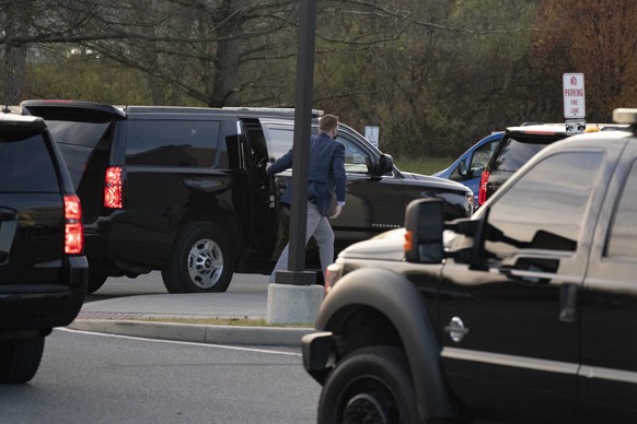 A motorcade with President-elect Joe Biden aboard arrives at Delaware Orthopaedic Specialists to see a doctor, Sunday, Nov. 29, 2020, in Newark, Del. Biden slipped while playing with his dog Major, an ...