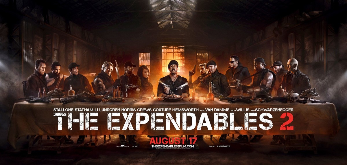 Pour l'affiche du film Expendables 2.