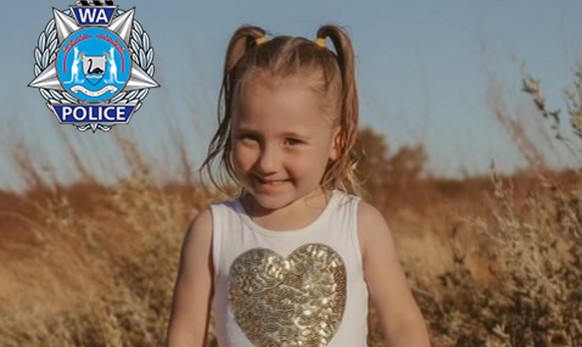 epa09531363 An undated handout photo made available by the Western Australia Police Force shows four-year-old Cleo Smith, who was last seen at 1.30am on 16 October 2021, in a tent at the Blowholes cam ...