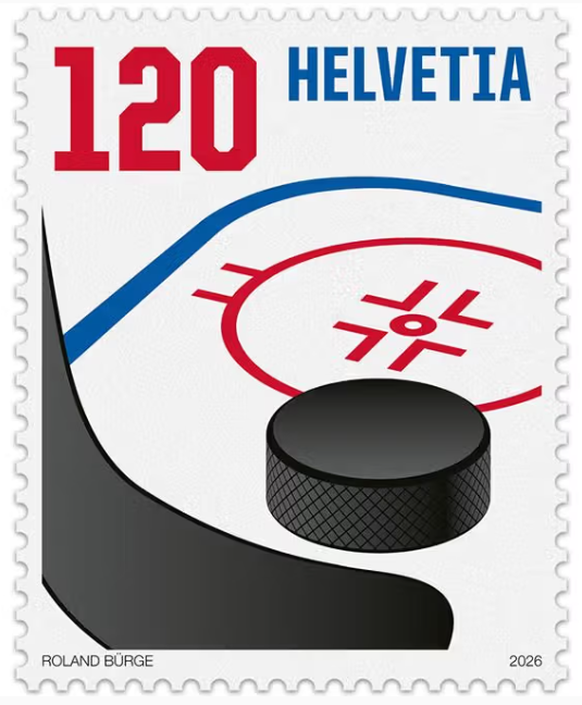 Schweizerische Post Sonderbriefmarke Hockey-WM