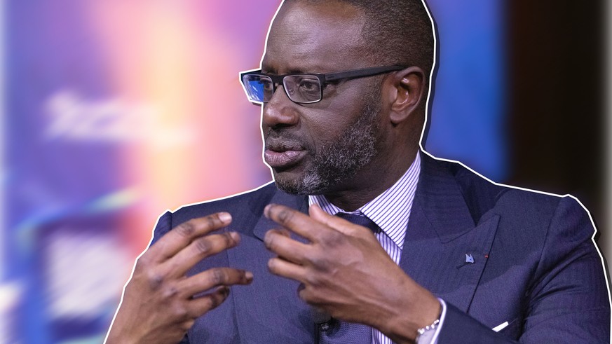 Tidjane Thiam, CEO of Credit Suisse, speaks at the Bloomberg Global Business Forum, Wednesday, Sept. 25, 2019, in New York. (AP Photo/Mark Lennihan)