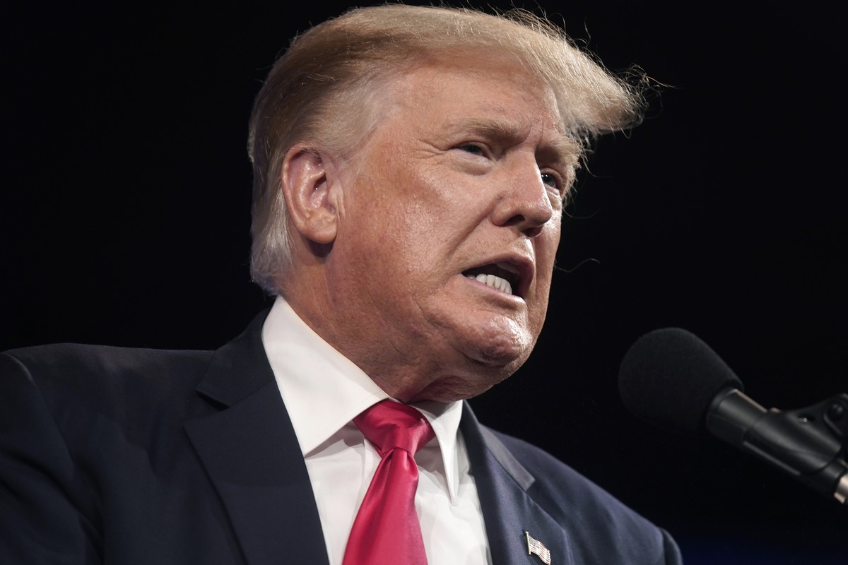 FILE - In this July 11, 2021, file photo former President Donald Trump speaks at the Conservative Political Action Conference (CPAC) in Dallas, Texas. Trump wants a federal judge in Florida to force T ...