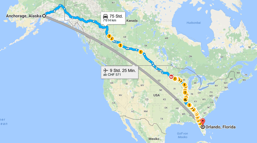 Während man sich in Anchorage vor echten Bären in Acht nehmen muss, drohen in Orlando höchstens Solarbären und Micky Maus.