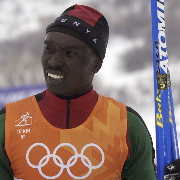 Philip Boit (Kenia) im Zielraum Nordischer Skilauf OS Winter Herren Olympische Winterspiele 2002, Olympia, Olympiade, Spiele, Ski Nordisch, Skisport, Einzelbild Soldier Hollow Salt Lake City Utah