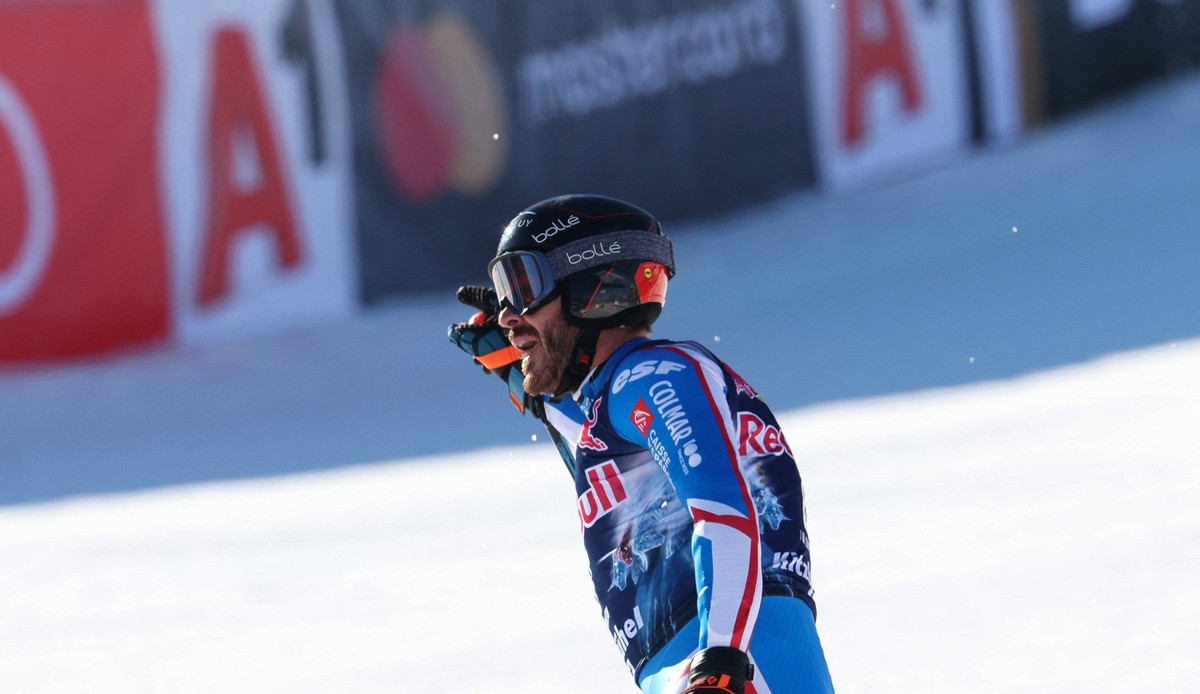Alpine Ski race - AUDI FIS World Cup Ski - Men s Downhill ALPINE SKIING - FIS WC 2023-2024 Men s World Cup DH Kitzbuehel, Austria, Austria 2024-01-20 - Saturday Image shows: SARRAZIN Cyprien FRA FIRST ...