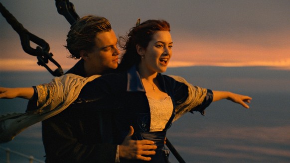 This image released by Paramount Pictures shows Leonardo DiCaprio, left, and Kate Winslet in a scene from "Titanic." The film is among the 25 movies being added to the prestigious National F ...