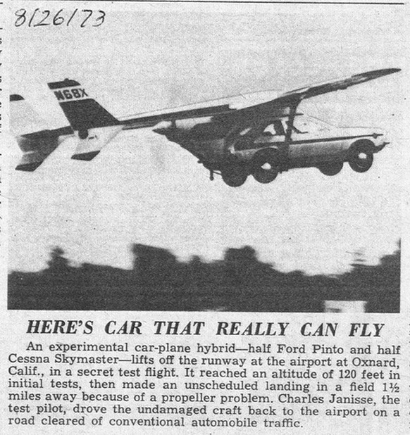 Der «Flying Pinto» flog tatsächlich.