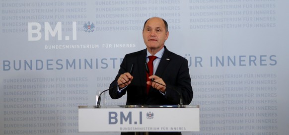 Austrian Interior Minister Wolfgang Sobotka addresses a news conference in Vienna, Austria, December 6, 2016. REUTERS/Heinz-Peter Bader