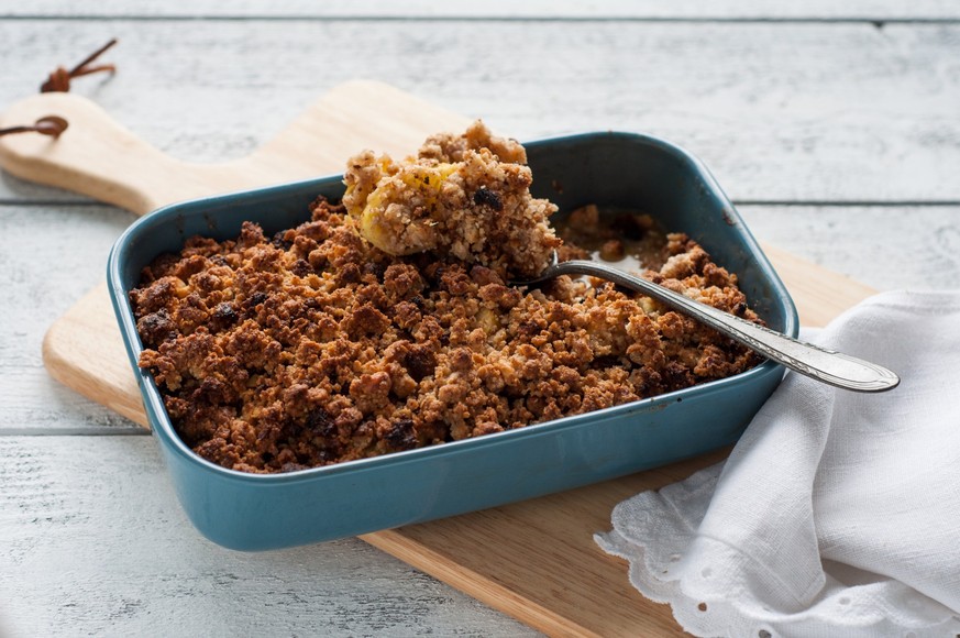 Hebt jedes Dessert in neue Sphären: Crumble