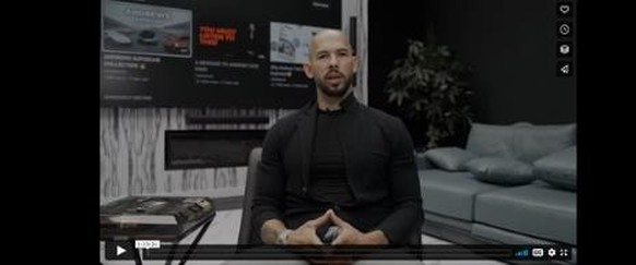 Andrew Tate posted an hour-long video to Vimeo after his accounts were banned from major social media platforms. 