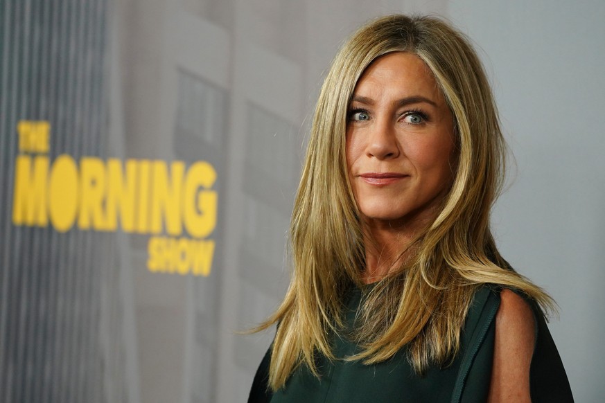 Jennifer Aniston arrives at an FYC event for "The Morning Show" on Sunday, June 7, 2026, at the DGA Theater Complex in Los Angeles. (Photo by Jordan Strauss/Invision/AP)
Jennifer Aniston