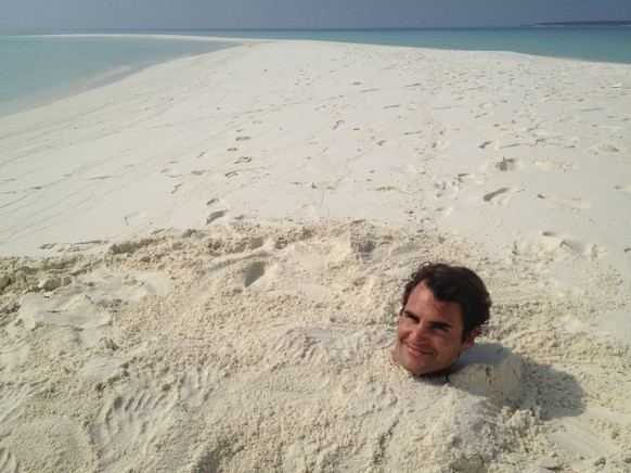 Federer 2012 auf den Malediven.