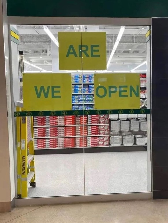 Lustiger fail: Supermarkt Öffnungszeiten